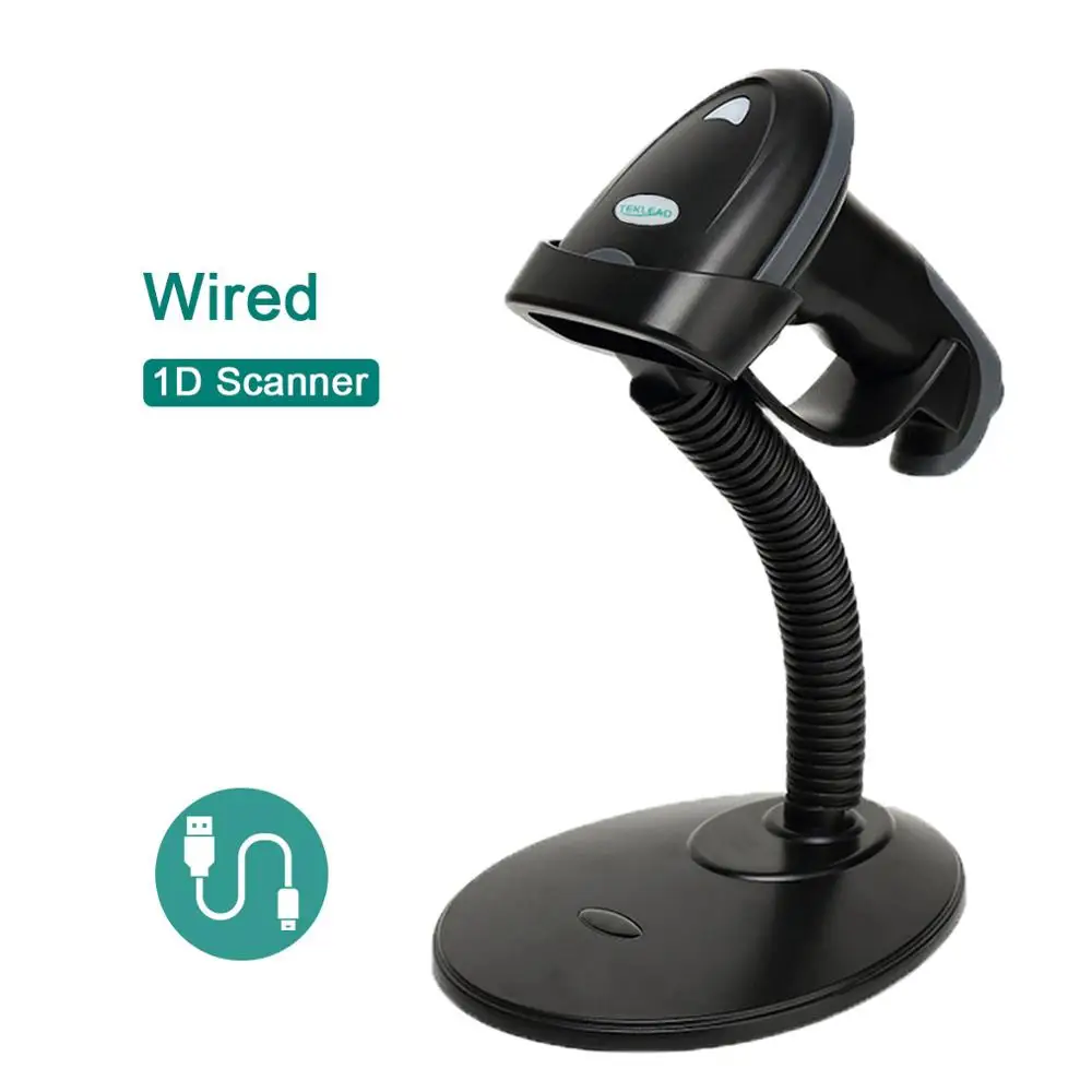 Wired and stand TEKLEAD Bluetooth лазерный сканер штрих-кода с подставкой беспроводной 1D считыватель штрих-кода для Android ios планшет iPad смартфон - Цвет: Wired and stand