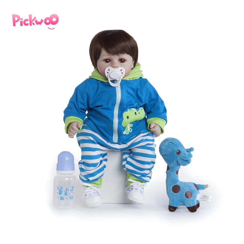 Pickwoo 48 см 18''ручной работы куклы Reborn силиконовые виниловые очаровательные реалистичные детские Bonecas мальчик малыш bebes Кукла reborn menina