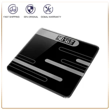 Escalas de peso eletrônicas inteligentes de vidro do banheiro da escala de gordura do corpo escalas de digitas de display led piso pesando para a saúde da aptidão