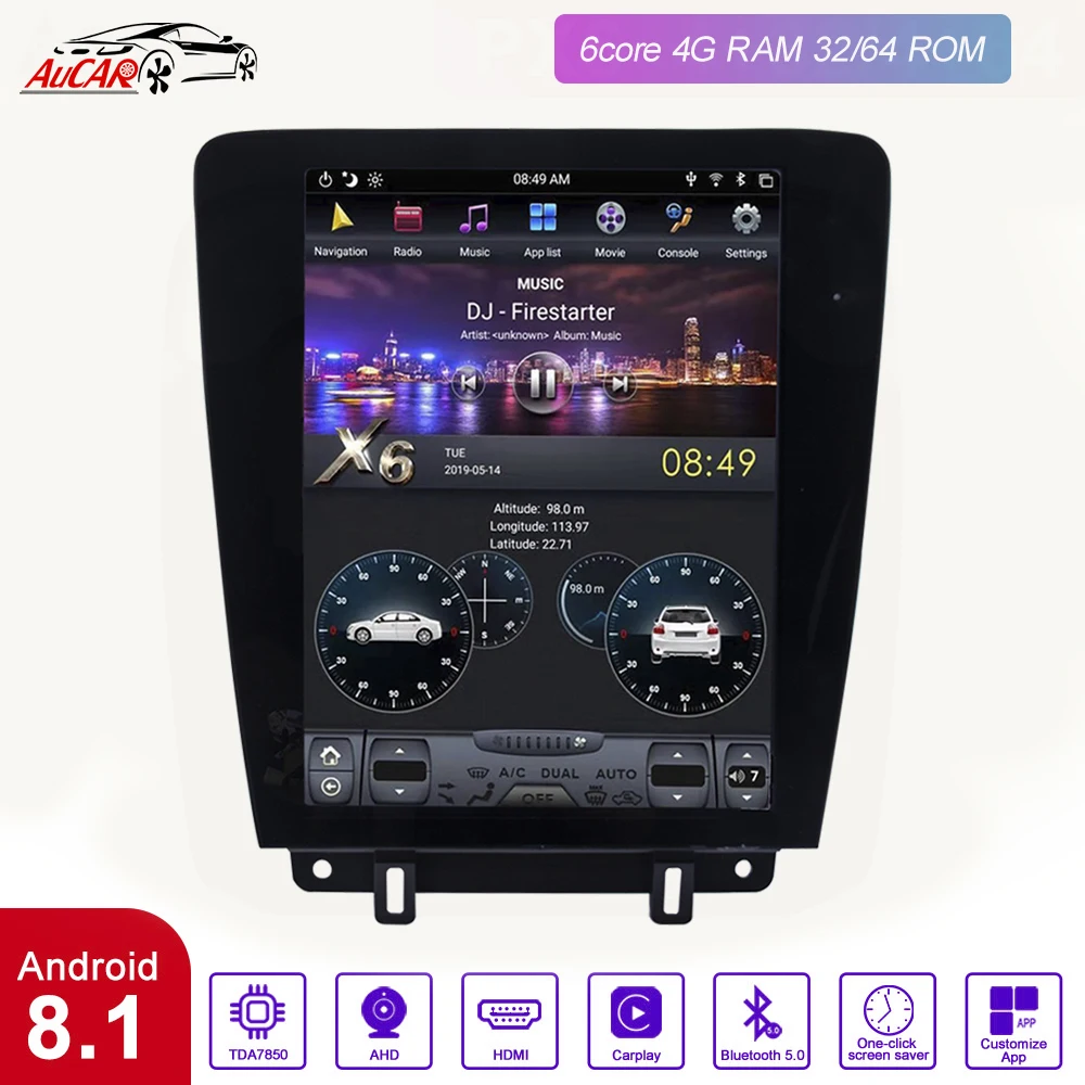 

Tesla Android 8.1DIN 12.1" Car radio GPS navigation for Ford Mustang 2010 2011 2012 2013 2014 multimedia autoradio stereo player