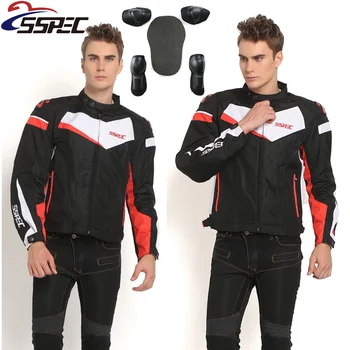

SSPEC New Motorcycle Mesh Cloth Racing Jacket Four Seasons With Windproof Inner Defensive Jacket 3 Colors Into Men Riding Coat
