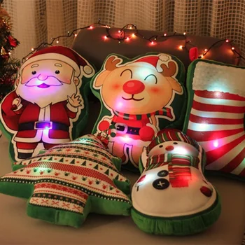

45cm 3D Light Up LED Sing A Christmas Song Colorful Glowing Luminous Plush Santa Claus Stuffed Doll Toys Lovely Gifts For Kid