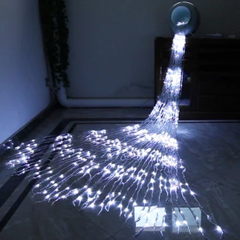 

220V 6X3M 640 Leds Waterfall Curtain String Light Meteor Shower Rain Fairy String Garland Christmas Wedding Icicle Light