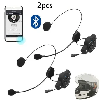 

2PCS BT Bluetooth Motorcycle Helmet Interphone Intercom Headset 6 Riders 1200M