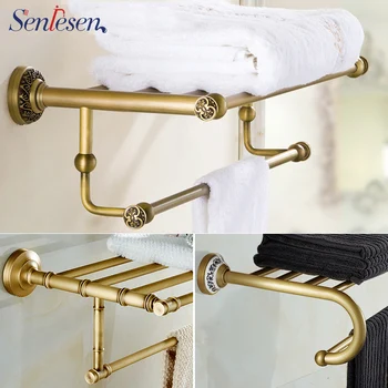 

Wholesale And Retail Towel Rack Holder Clothes Shelf Bathroom Towel Bar Holder Antique Brass