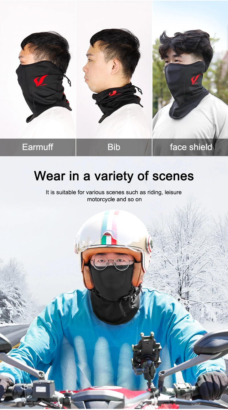 paul smith scarves 2022 New Winter Outdoor Scarf Warm Sports Mask Windproof Headgear Cold Mask Bicycle Riding Headscarf Half-leaf Wrap Ear Design men's scarves