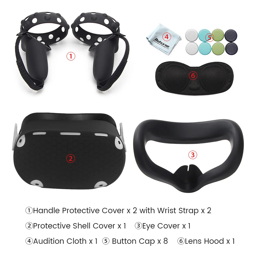 VR Protective Cover Set For Oculus Quest 2 VR Touch Controller Shell Case With Strap Handle Grip For Oculus Quest 2 Accessories 