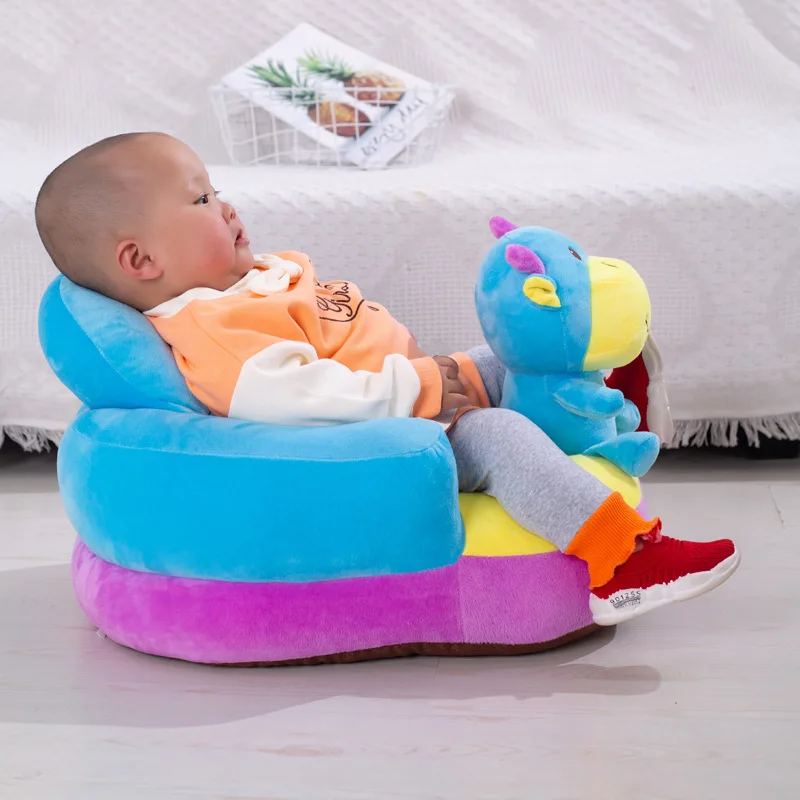 Housse De Siège De Sol Pour Bébé En Forme D'Animal - En Coton Doux, Rembourrage Non Inclus - Pour Nourrissons, Apprentissage De La Position Assise