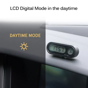 

Bestever LED Light Mini Automobile Digital Clock Auto Watch Automotive Thermometer Decoration Ornament Clock In Car Car-Styling