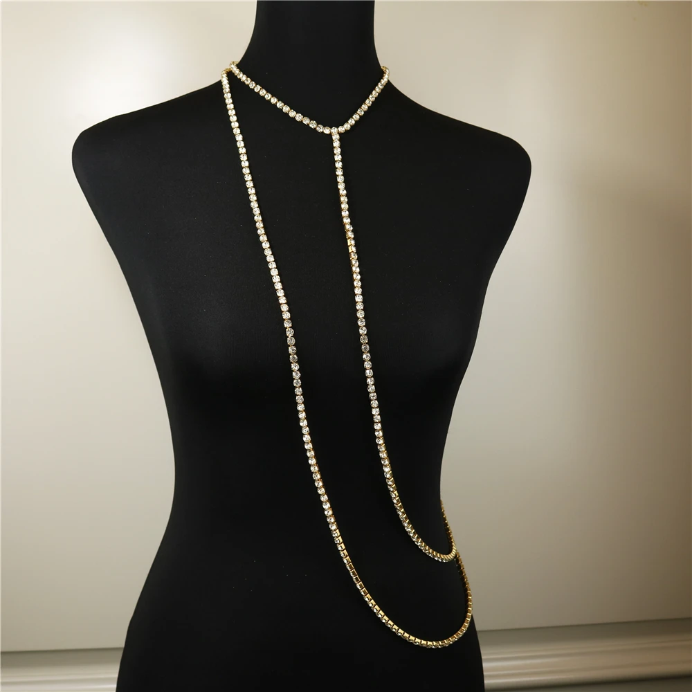 Fashion Hot Crossbody Big Rhinestone Bra Necklaces Underwear For Women