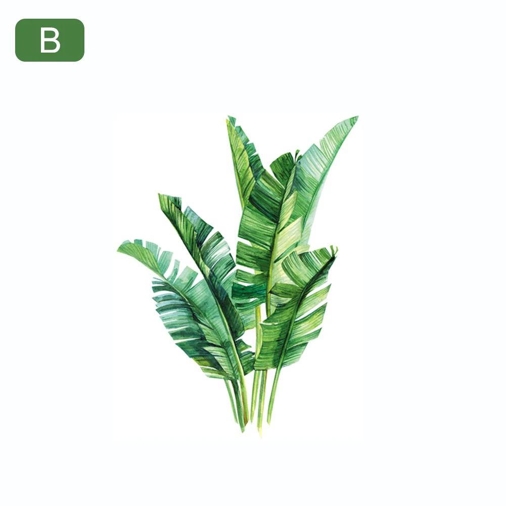 Съемное 3D украшение комнаты зеленое растение настенный наклейки DIY большой лист