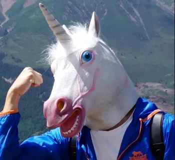 

2019 Unicorn Horse Mask Halloween Creepy Party Latex Rubber Full Face Mask Deluxe Novelty Costume Party Cosplay Prop