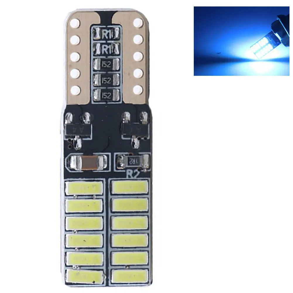 W5W T10 24SMD 4014 светодиодный автомобиля номерной знак светильник просвет, сигнализирующий фонарь стайлинга автомобилей - Испускаемый цвет: Ice Blue