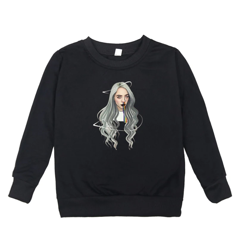 kids hoodies 6 Fashion Billie Eilish T-shirts Kids Clothes Winter Autumn Hoodie Children Sweatshirts for Baby Boys Girls Long Sleeves hoodie - Цвет: kids hoodies 6