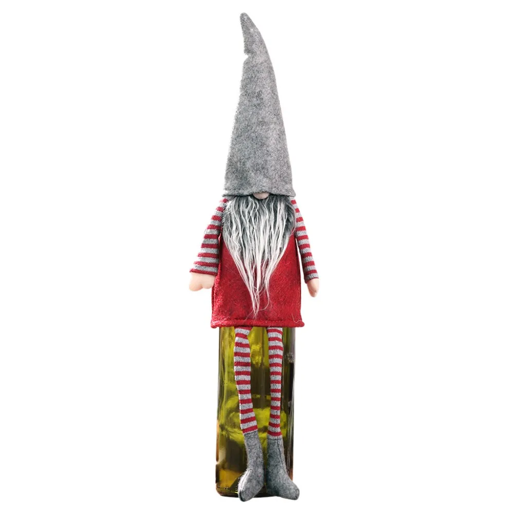 New Christmas Champagne Bottle Cover Dress Up Decoration Christmas Faceless Doll Han (7)