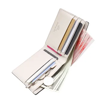 

Man Bags Fashion Solid Color Cross Pattern Open Multi Card Position Purse Monedero Hombre Mens Wallets For Money And Cards