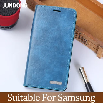 

Flip Phone Case For Samsung A10 A30 A50 A70 A5 A7 A8 2018 PU Oil wax skin For Galaxy S7 S8 S9 S10 Plus Note 8 910+ case