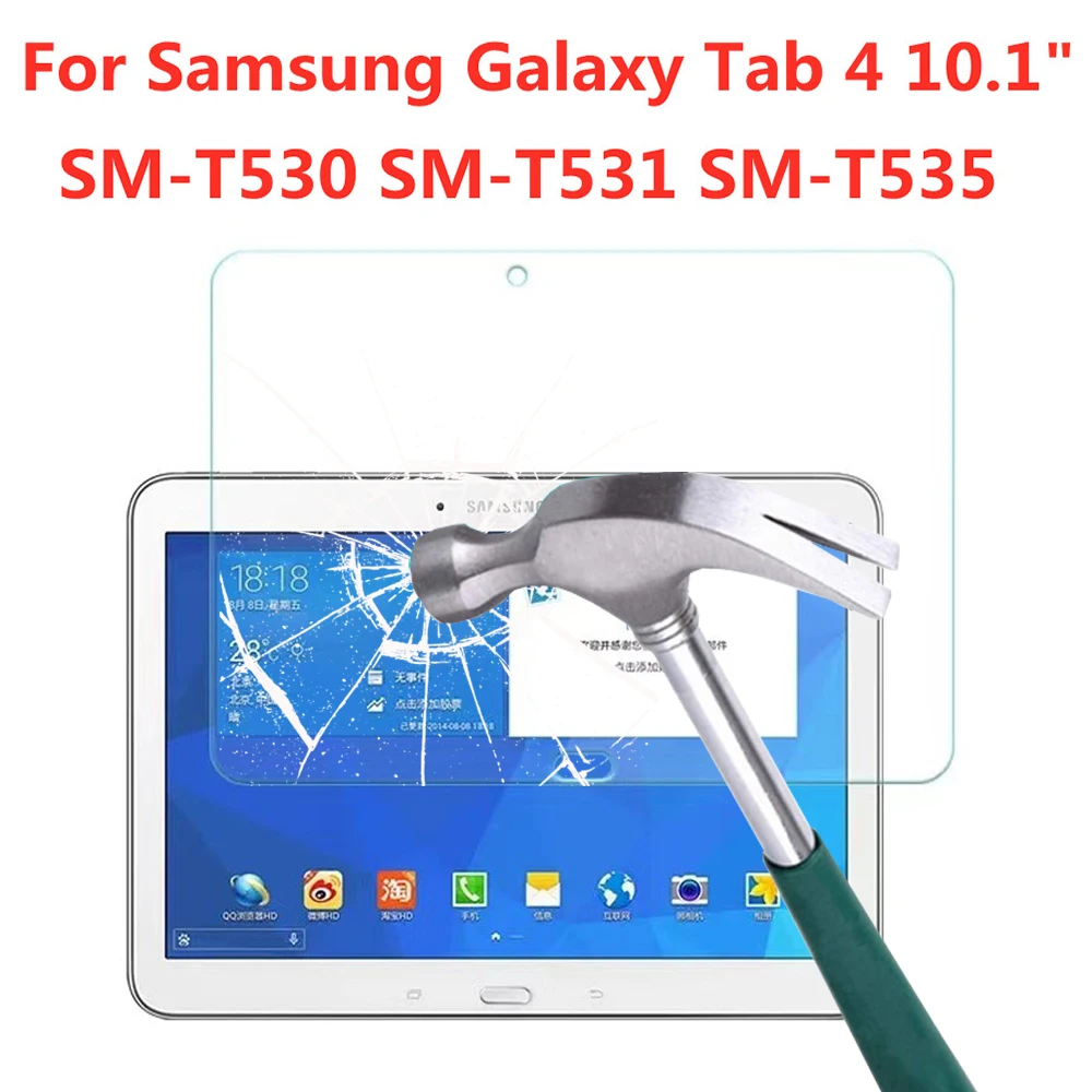 9H 강화 유리 삼성 갤럭시 탭 4 10.1 인치 화면 보호기 SM-T530 T531 T535 버블 무료 투명 태블릿 보호 필름