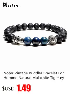 Noter минималистичный тигровый глаз Будда браслет под старину натуральный камень браслет с бусинами для мужчин женщин ручной ювелирные изделия pulseira masculina