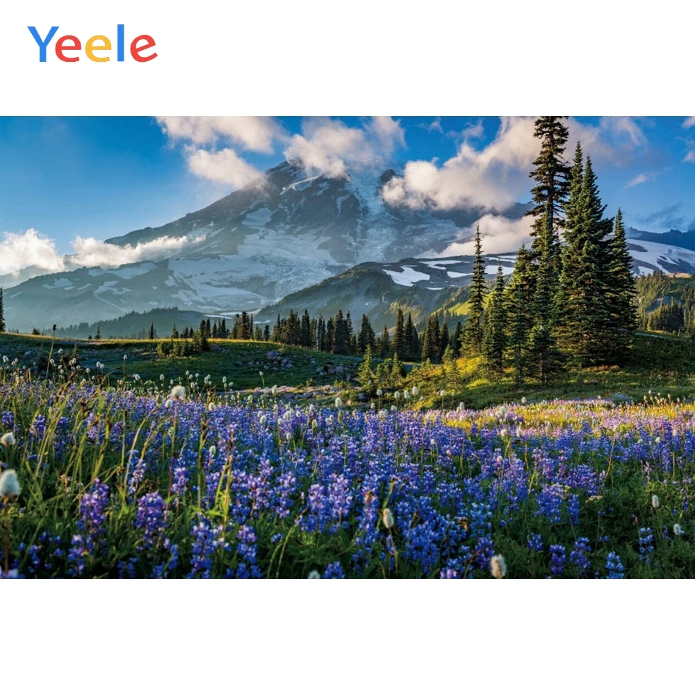 Mountain Flower Tree Forest Cloud Nature Scenery Scene Baby Backdrop Vinyl Photography Background For Photo Shoot Photophone | Электроника