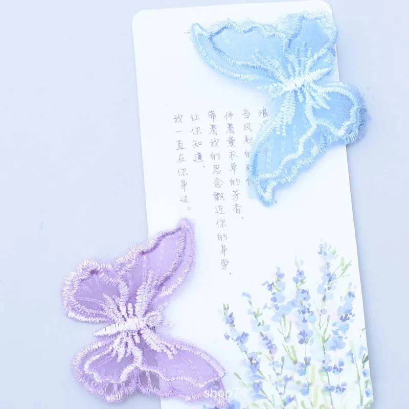 

10 PCs Romantic Double Layer Organza Ethereal Butterfly For DIY & Craft Supplies Jewelry Earrings Making 50mm Applique Fabrics