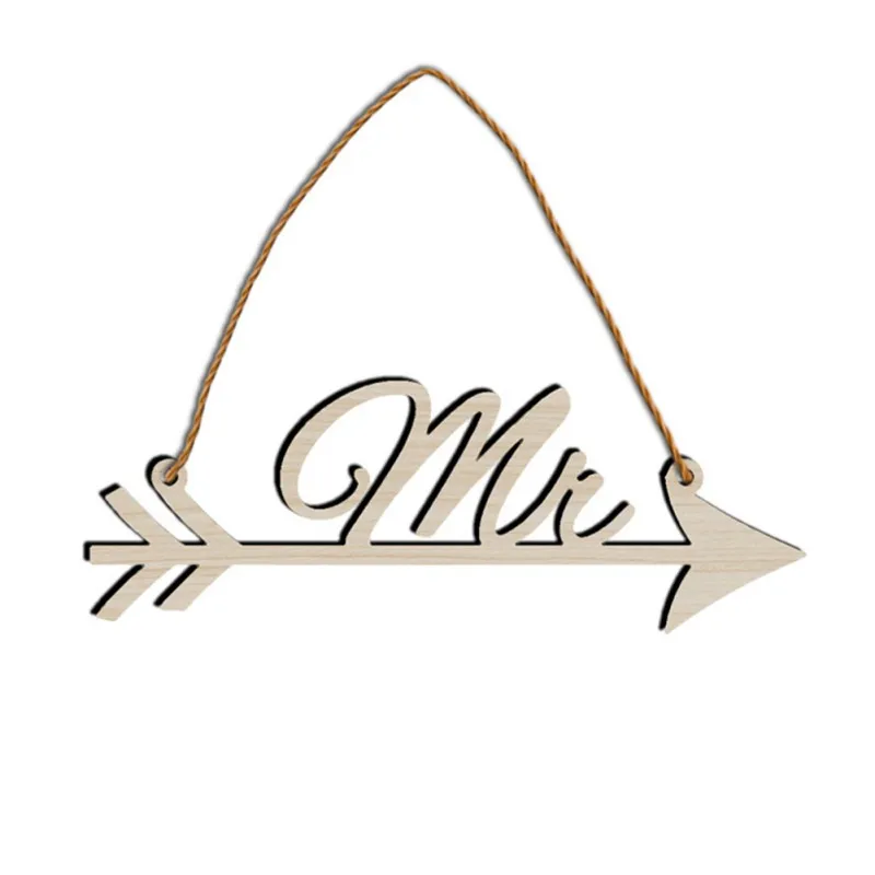 1 пара деревянный Свадебный знак Mr& Mrs стрелка знаки стула для свадебной вечеринки декор пография реквизит деревенский Свадебный знак держатель