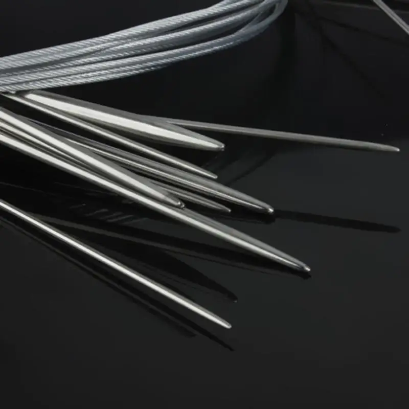 VKTECH, 11 шт., 32, 80 см, инструмент для вязания, спицы для свитера, практичные и прочные круглые спицы из нержавеющей стали, размер 6-16, 800X1X1 мм