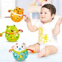 0-12 месяцев детская погремушка игрушка интеллект захватывающие десны пластиковые животные музыка рукопожатие игрушка Ранний Образовательный подарок для новорожденных
