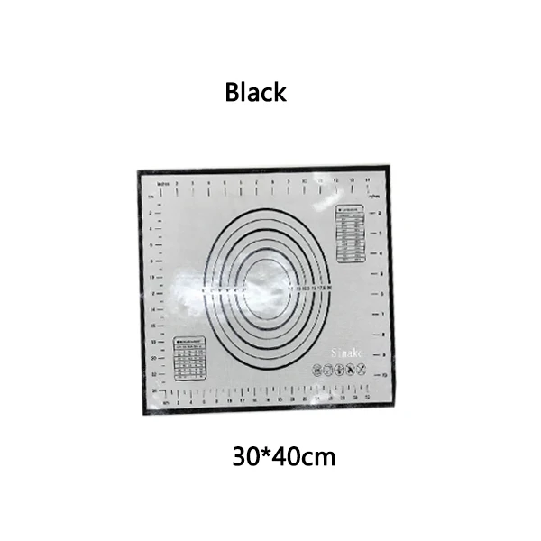 black-30-40 High-Quality Collapsible Non-stick Silicone Baking Mat Kneading Dough Pad Baking Tray Inner Liner Kitchen Cooking Tools - Цвет: black-30-40