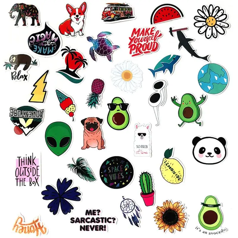 

Stickers for Water Bottles Big 30-Pack Cute,Waterproof,Aesthetic,Trendy Stickers for Teens,Girls Perfect