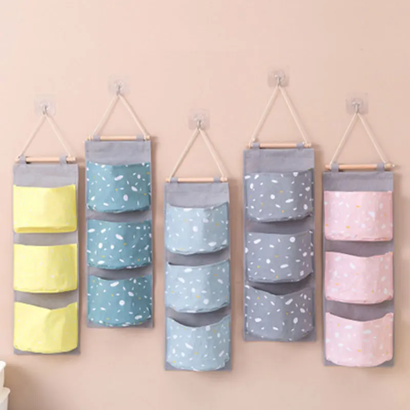 

3 Pockets Cute Cloud Wall Mounted Storage Bag Closet Organizer Clothes Hanging Storage Bag Children Room Home Decor