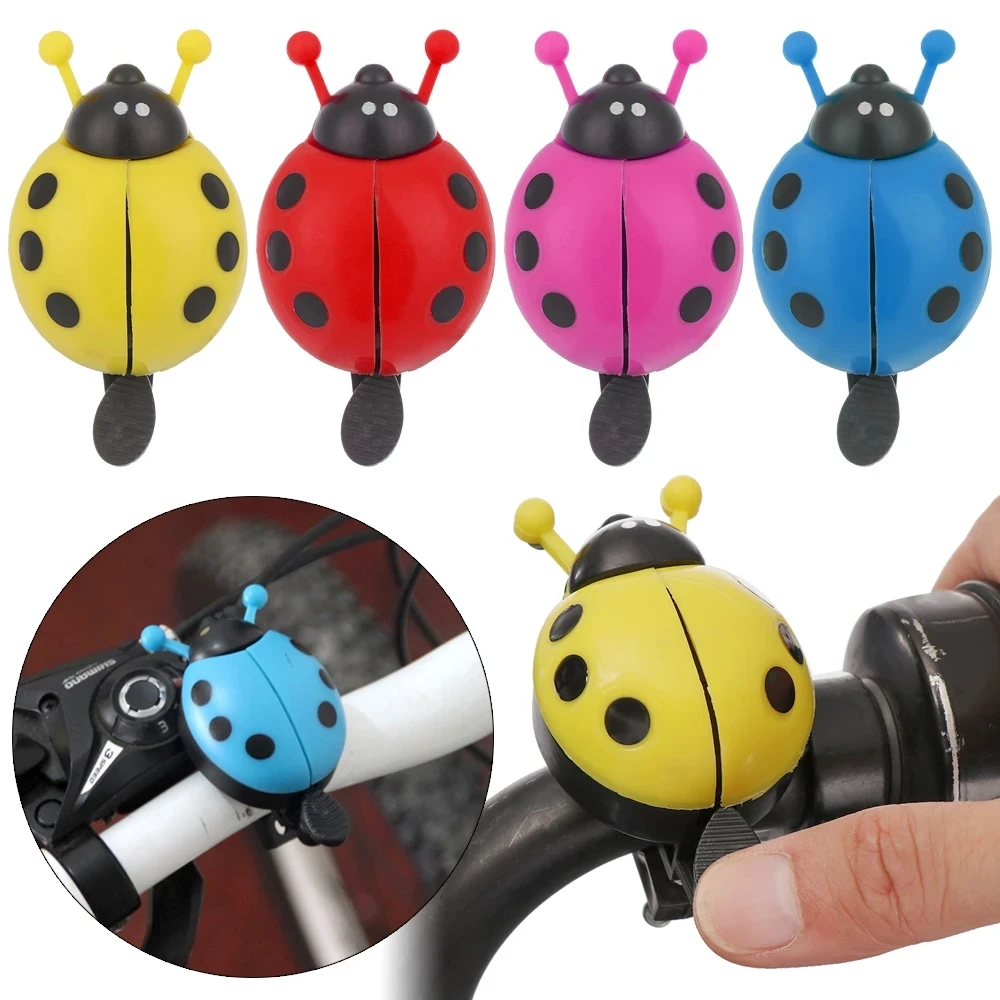 Cute Cartoon Ladybug Shaped Bike Bell Children Balance Car Bicycle Hand Press Small Bells Easy Operation Sports | Спорт и