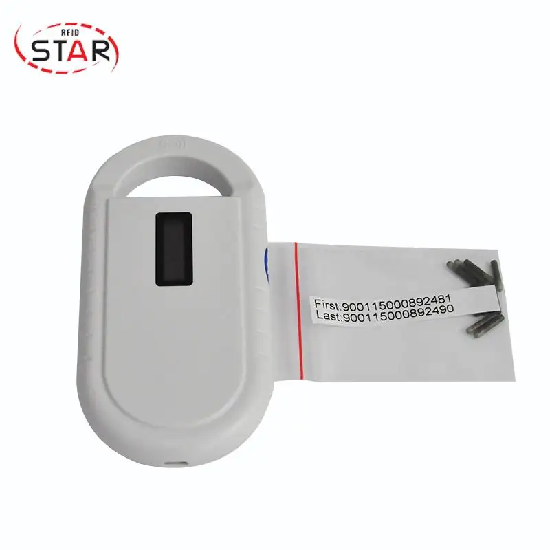 PT160 FDX-B Led display RFID microchip reader Hand-held animal scanner with 10pcs glass capsule tag 1.25*7mm | Безопасность и