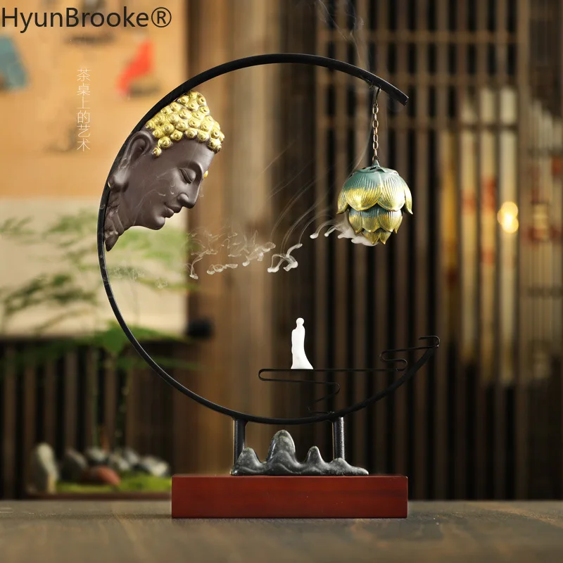 Творческий из мультфильма Холодное сердце Будды курильница с обратным потоком