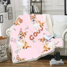 Животное шерстяное одеяло собака Любовь корги щенок Печать Красочные Пледы одеяло путешествия детские одеяла белая простыня чехол для дивана
