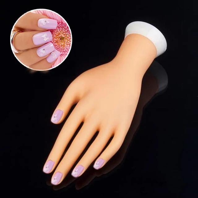 PVC Soft Rubber Fake Hand Manicure Practice Nail Art Training
