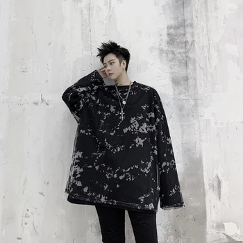 

NEW Men Transparent Double Layer Fabric Casual Pullover Sweatshirt Male Women Streetwear Hop Hop Loose Sweatshirt Couple