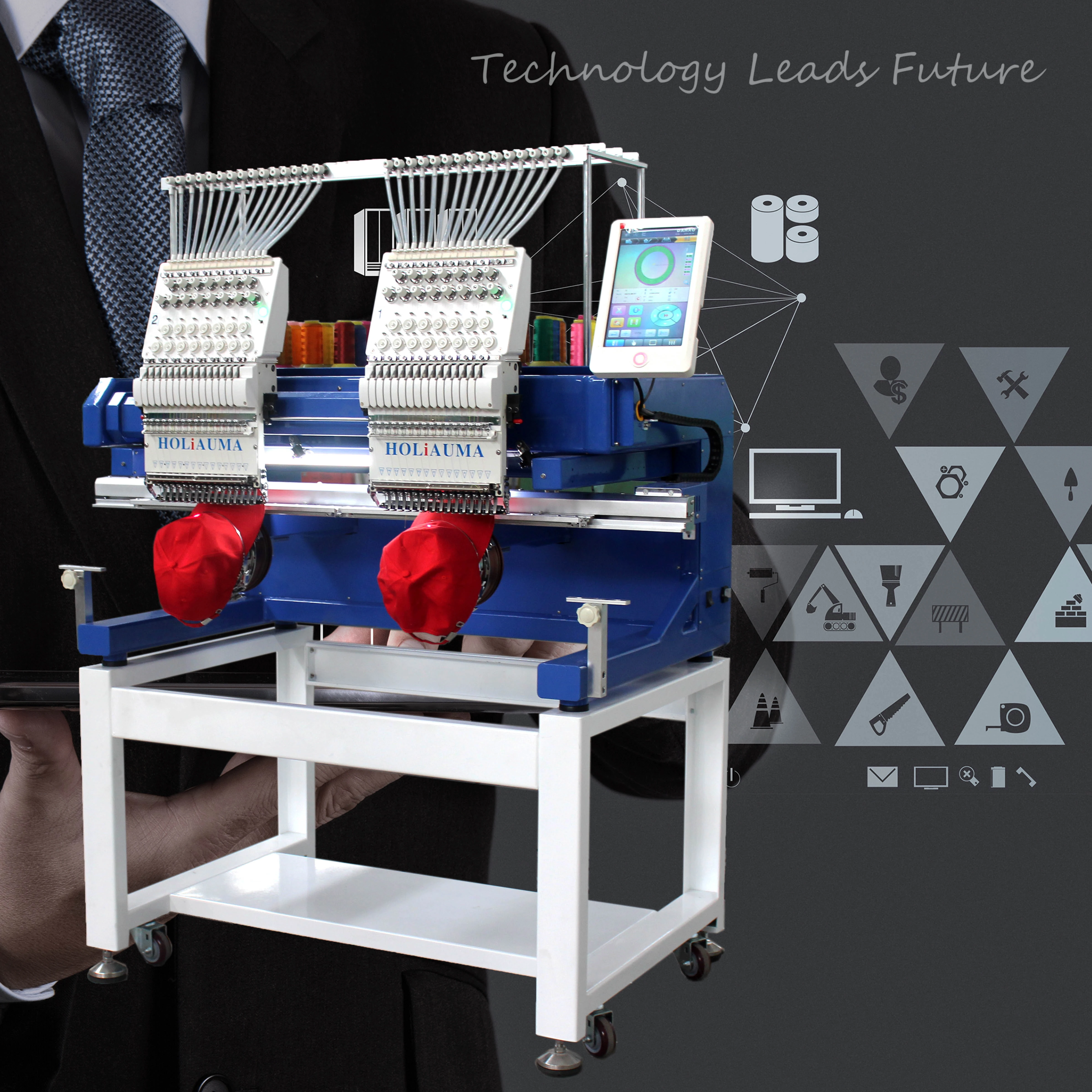Máquina de bordado computarizada de 2 cabezales, mini máquina de coser para  bordado de camisetas y gorras|Máquinas de bordado| - AliExpress