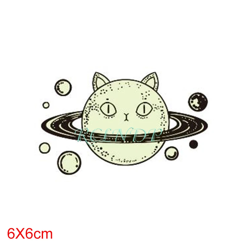 Waterproof Temporary Tattoo Sticker Cartoon Planet Luminous Flash Tatoo Fake Night Glow Glitter Tatto for Kids Women Men