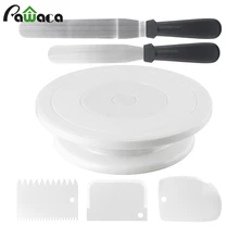 6 шт./компл. вращающаяся подставка для пирога вращающаяся подставка для украшения торта с 2 угловой палитрой нож 3 глазурь более Плавная выпечка