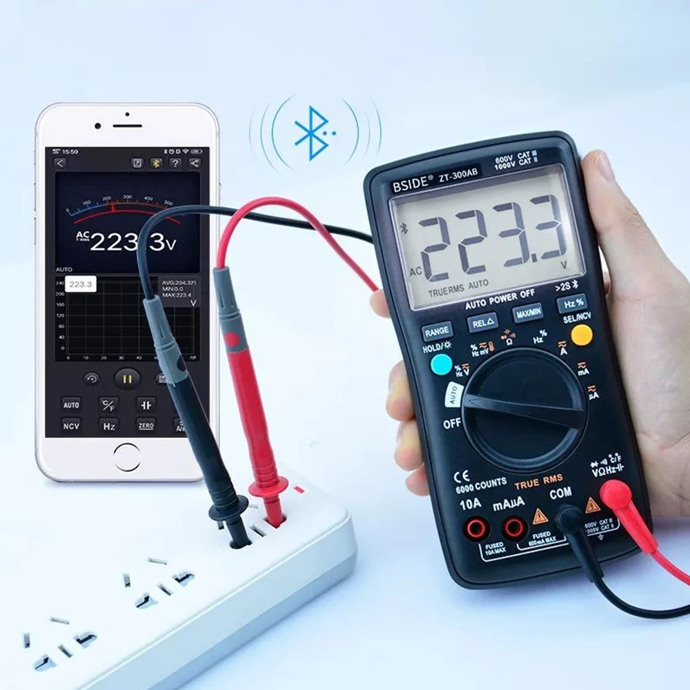 US $23.25 Bside Digital Multimeter Wireless Technology Ammeter True Rms Auto Rang Intelligent Analog Voltmeter Capacitor Tester Diy Tool