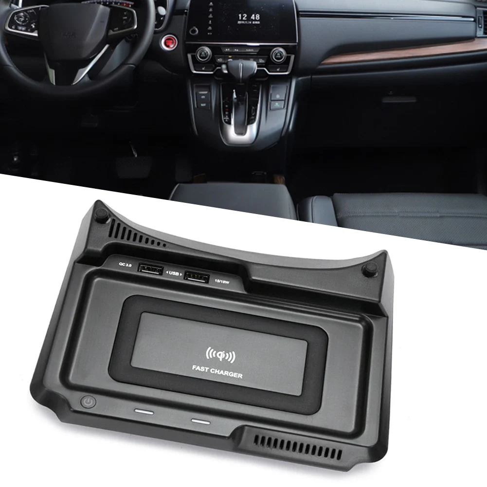 

Car Front Centre Console Wireless Charging Phone Fast Charger Pad For Honda CRV CR-V 2017 2018 2019 Car Accessories LHD ONLY