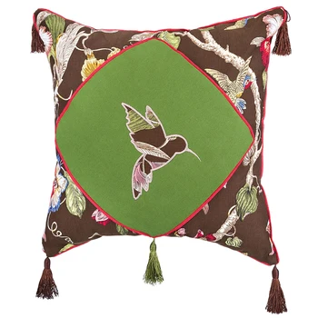 

Decorative cushion 45 * 45 cm, 100% cotton paradise with embroidery, brown