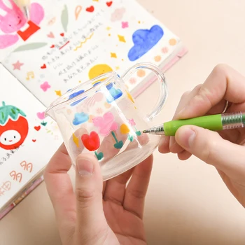 

6pcs/set Color 3D Jelly Pen Student Creative Candy Color Gel Pen Marker Pen School Art Textile Ceramic Planner Drawing Supplies