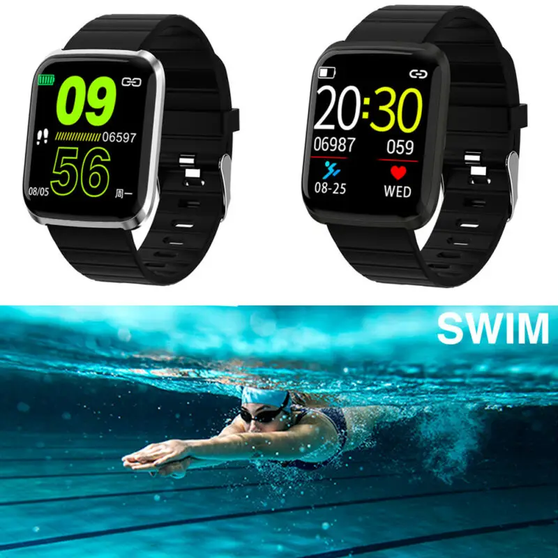 

116 PLUS Smart Bracelet Heart Rate Blood Pressure Waterproof Smart Watch