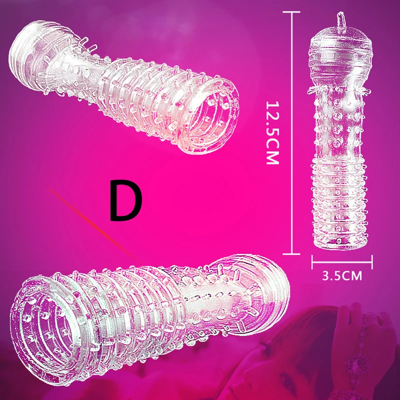 Penis Sleeve Reusable Condoms Sex Toys for Men Delay Ejaculation G Spot Stimulation Safer Contraception Cock Ring Extender
