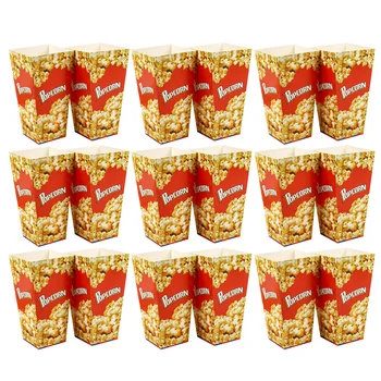 

100pcs Paper Popcorn Box Portable Snack Food Candy Box Case Popcorn Storage Container for Home Shop