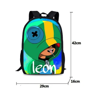 

3D Print Backpack Leon Kids School Bags Comfortable Anime Star Laptop Backpack For Boy Girl Unisex Fashion Children Mochilas