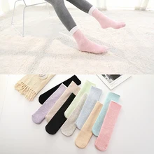 Одна пара женских мягких хлопковых зимних теплых носков зимние носки повседневные однотонные плотные термо кашемировые шерстяные носки-Тапочки