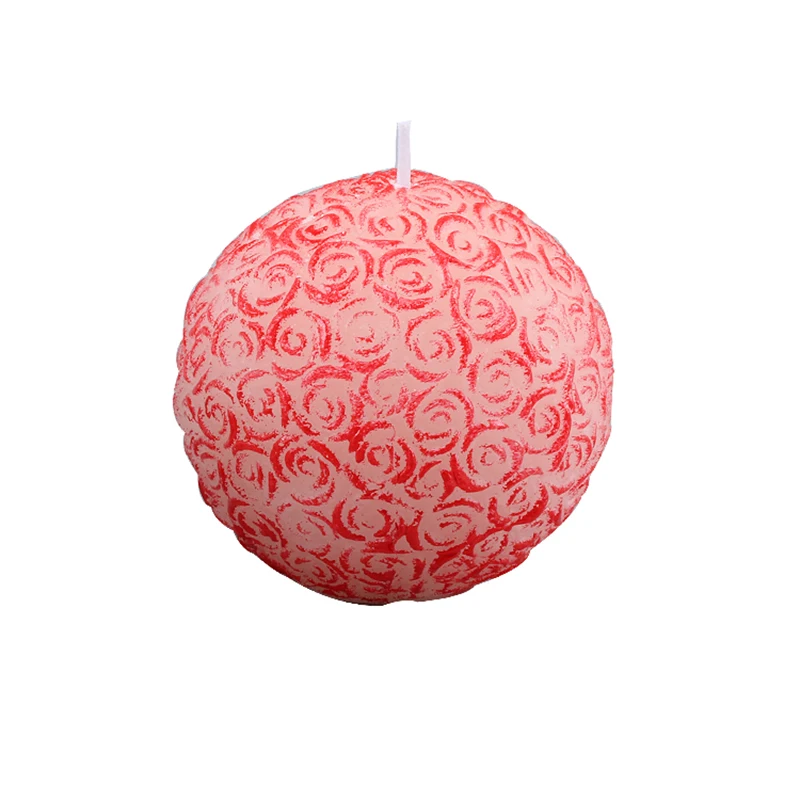 

New beautiful rose pattern candle mold handmade spherical silicone molds resin mold moldes para velas